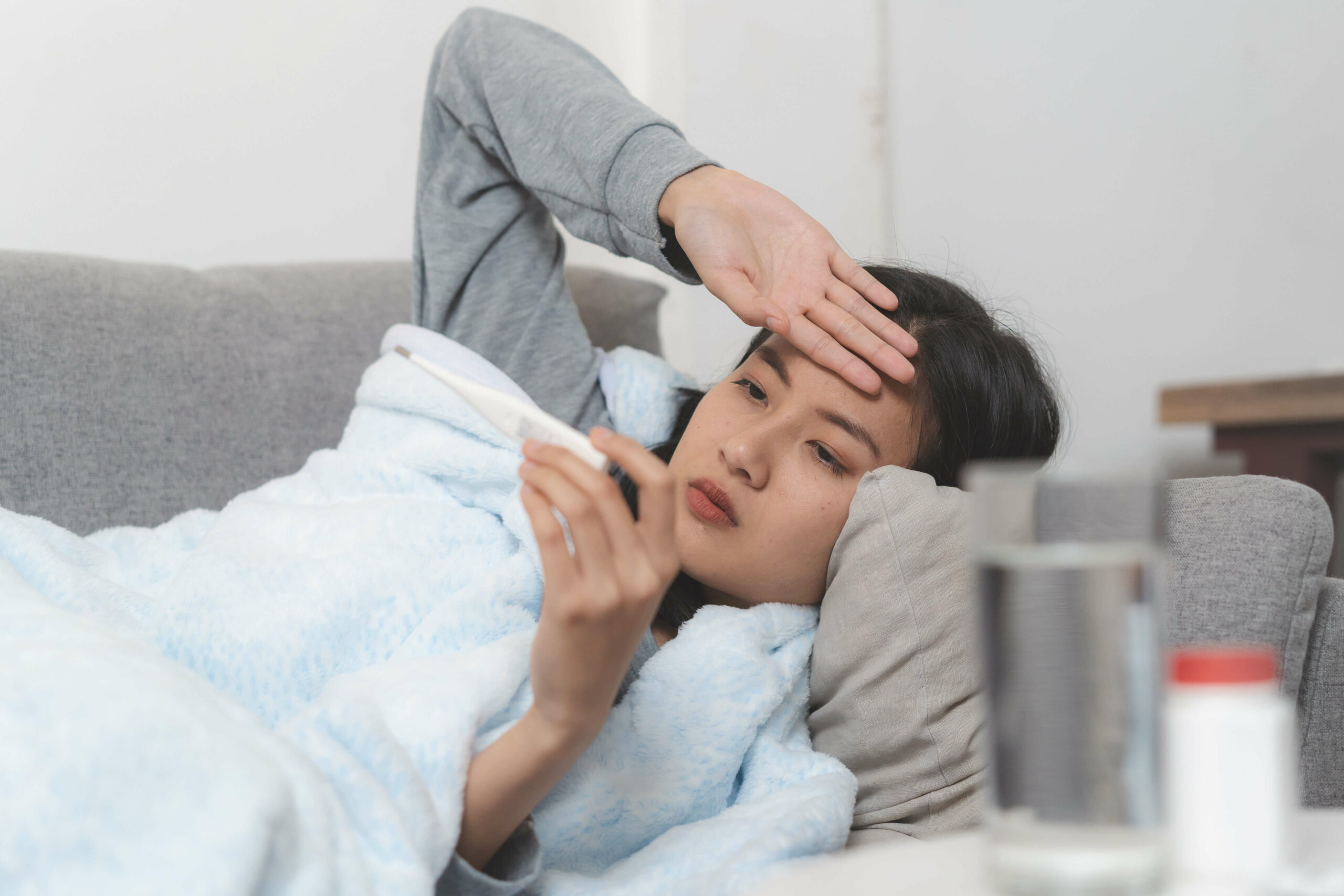 woman with high fever