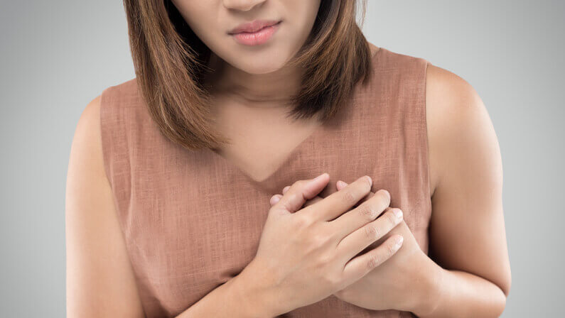 Woman suffers from chest pain