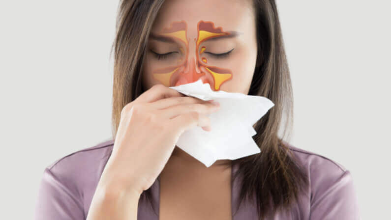 woman with sinus infection