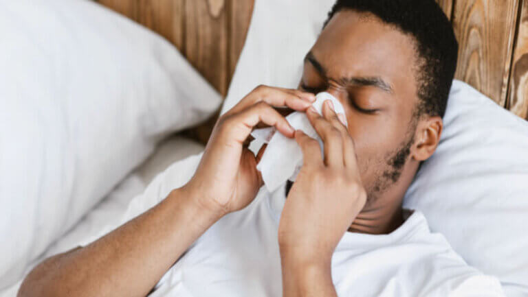 man suffering from sinus infection