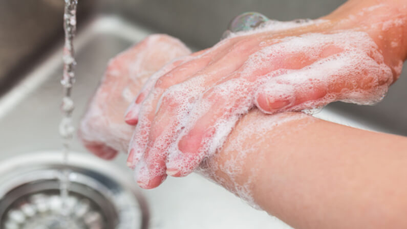 washing hands regularly