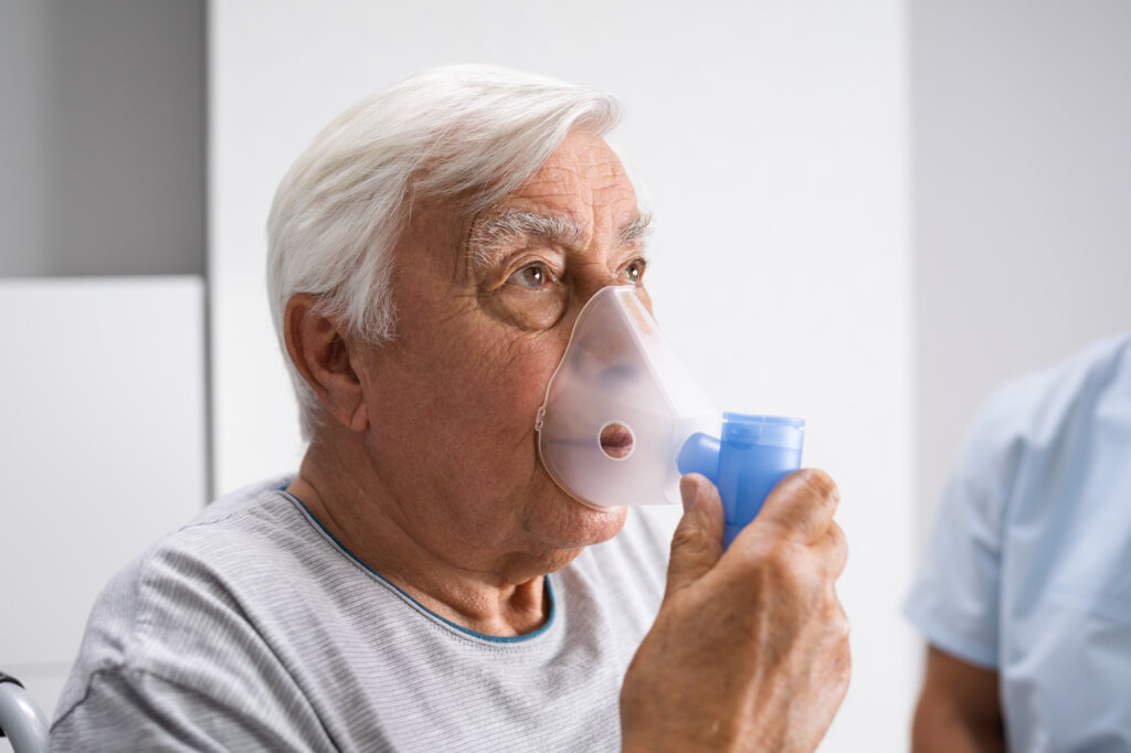 Copd, Medical Fibrosis Or Asthma Sick Patient