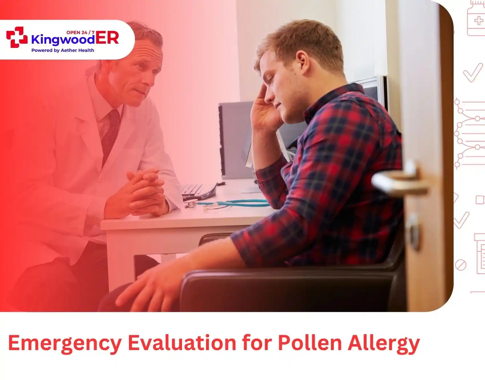 Emergency physician evaluating a patient with a severe allergy reaction