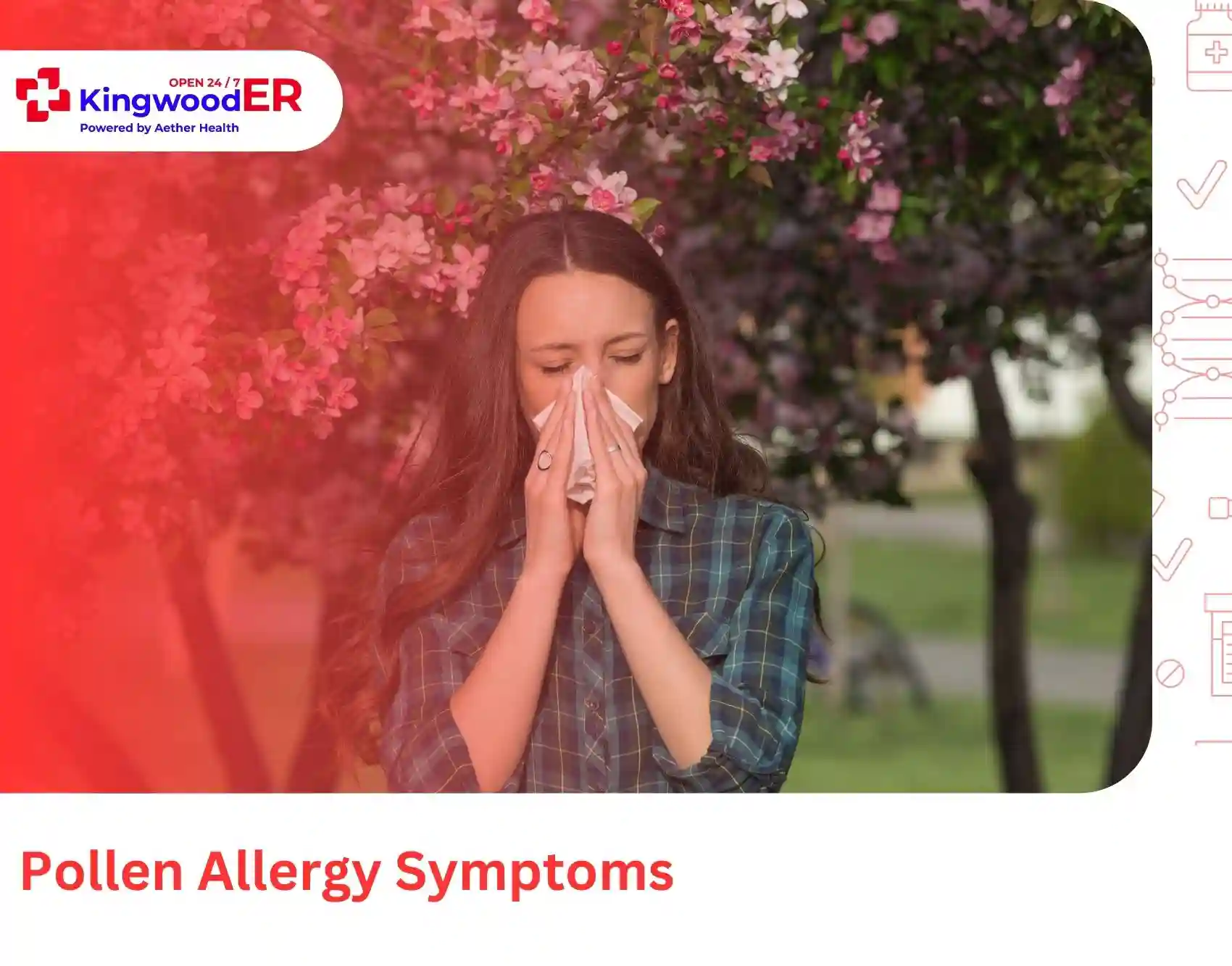 Person experiencing pollen allergy symptoms outdoors