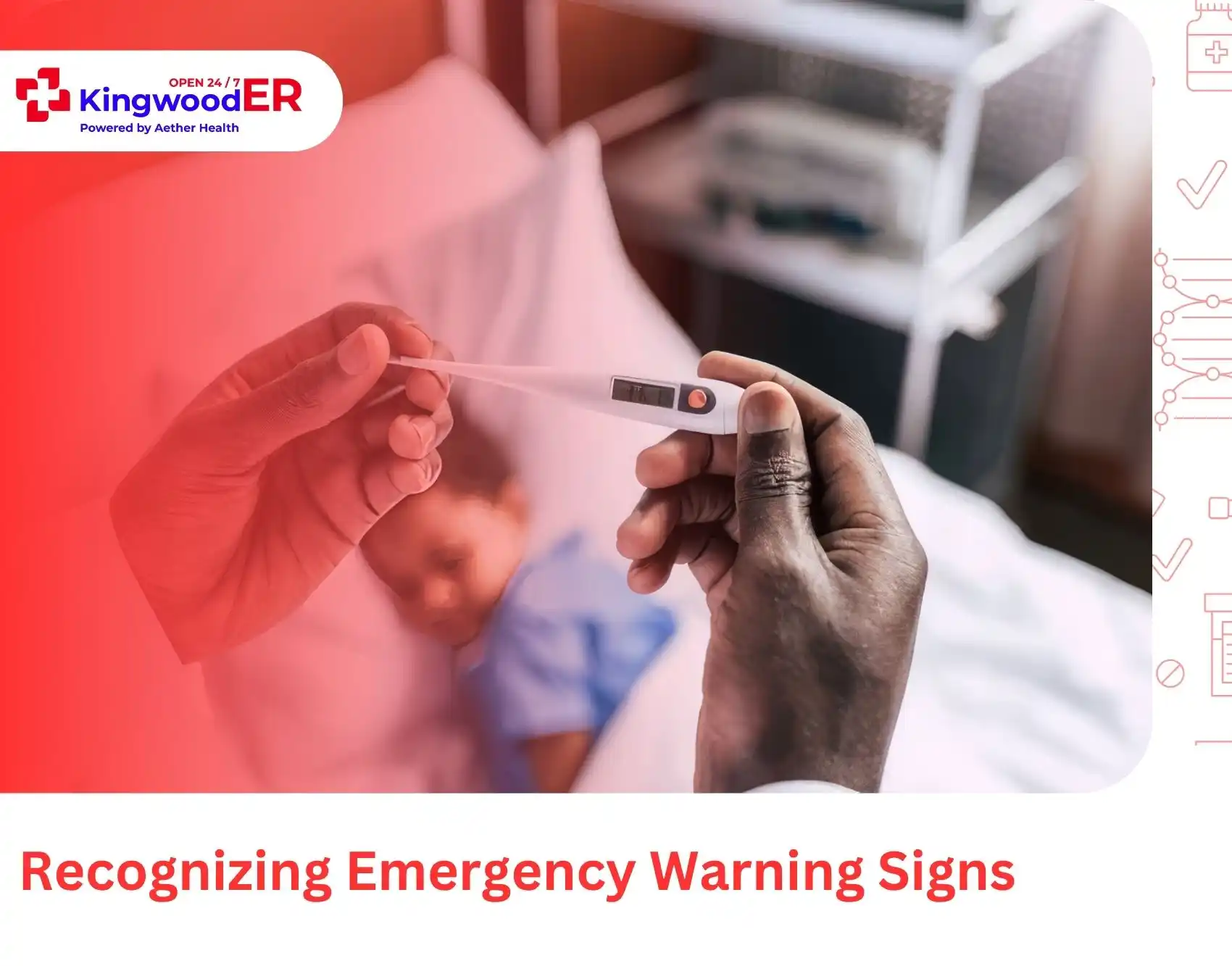 Sick child with fever showing signs that require emergency evaluation