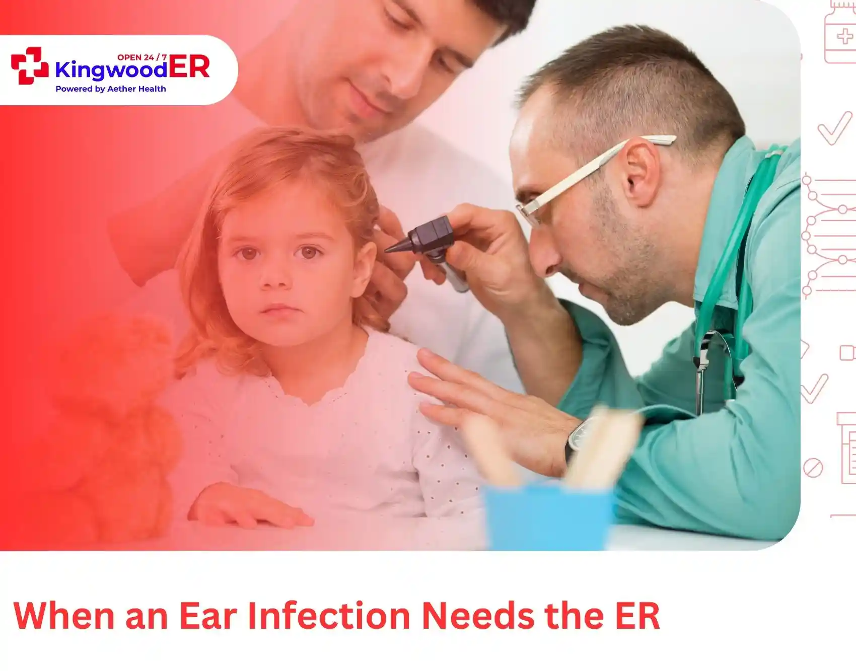 Child with severe ear pain receiving emergency medical evaluation