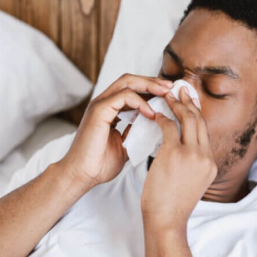 man suffering from sinus infection